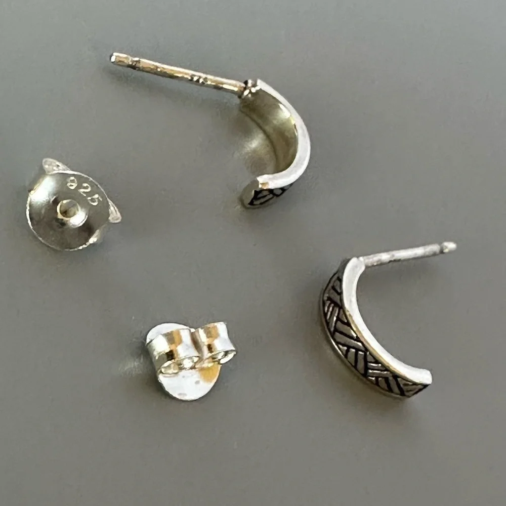 Chic Sterling Silver Tiny Huggie Hoops - Delicate Half Hoop Earrings